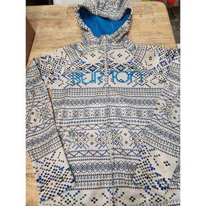 Burton Full Zip Hooded Jacket Fleece Lined Women's XS Patterned Spell Out